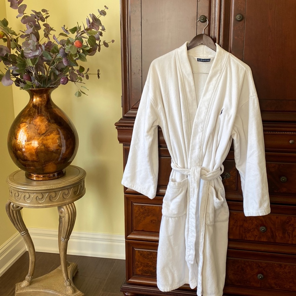Roll Ralph Lauren Gorgeous Terry Bathrobe!  S/M. EUC!